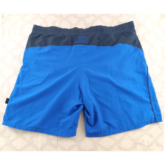 Nike Men's Blue Athletic Swim Trunks Shorts XL Elastic Waist Drawstring Pockets - Picture 2 of 9